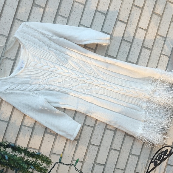 White Sweater Dress - Picture 3 of 10